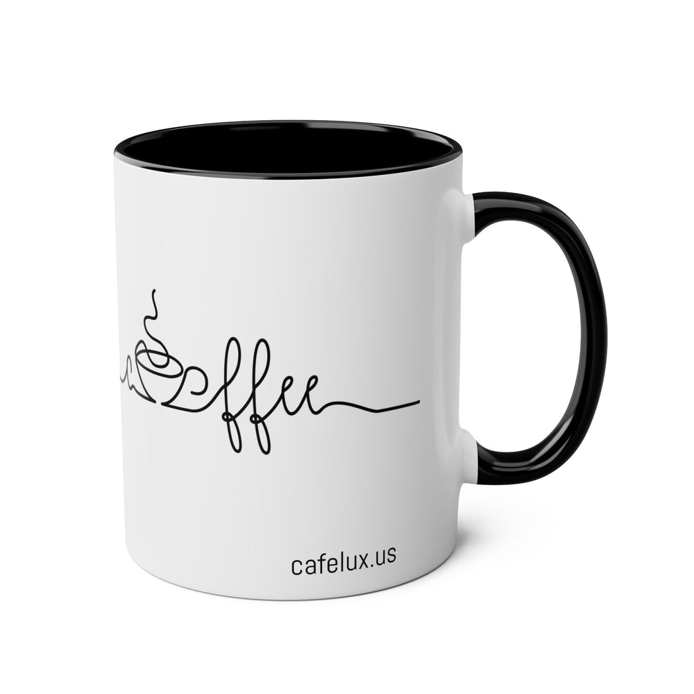 
                      
                        Café Lux- "Coffee" -Two-Tone Coffee Mugs, 11oz
                      
                    