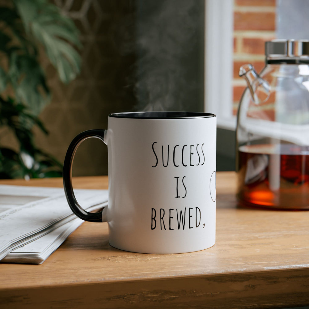 
                      
                        Café Lux- "Success is brewed, not given."-Two -Tone Coffee Mugs, 11oz
                      
                    