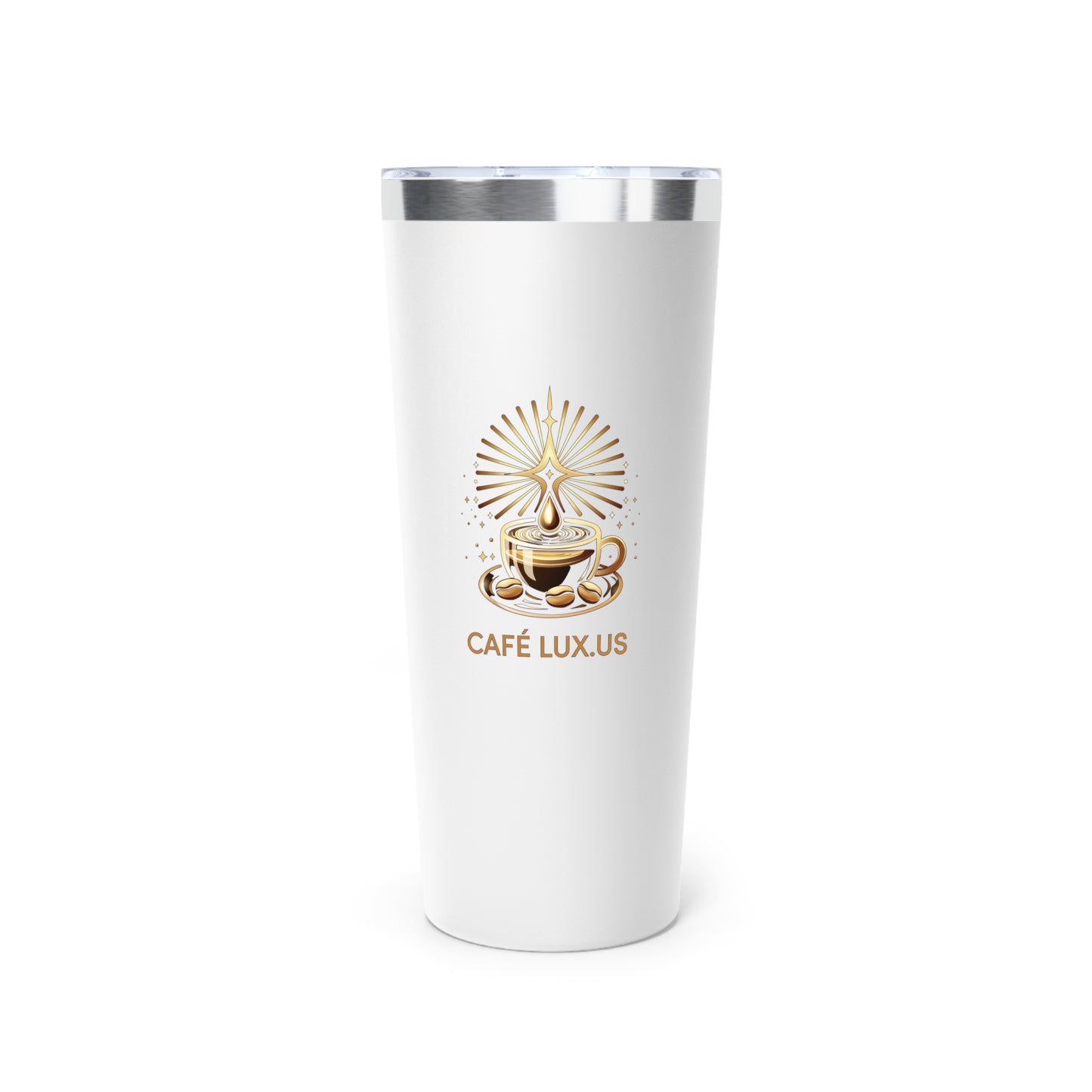 Café Lux Copper Vacuum Insulated Tumbler, 22oz Matte white