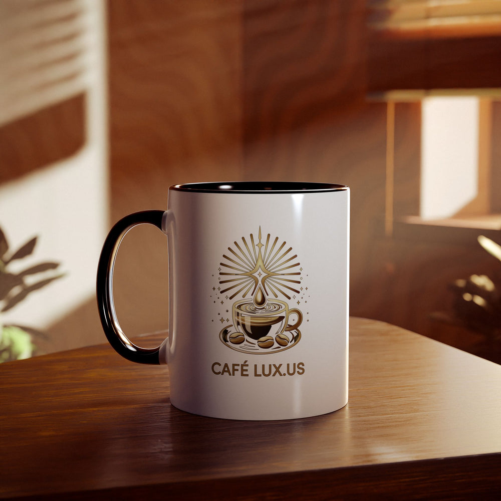 
                      
                        Café Lux logo Two-Tone Coffee Mugs, 11oz
                      
                    