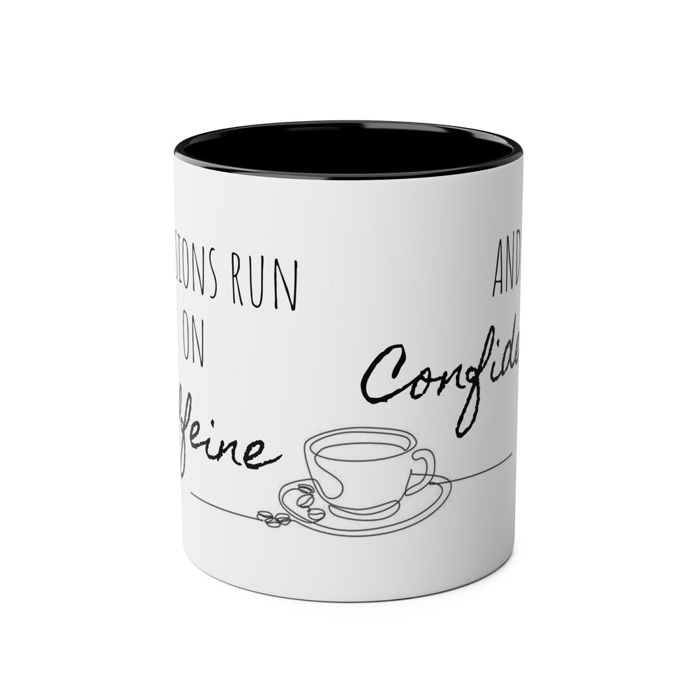 
                      
                        Café Lux- "Decisions run on caffeine and confidence."-Two -Tone Coffee Mugs, 11oz
                      
                    