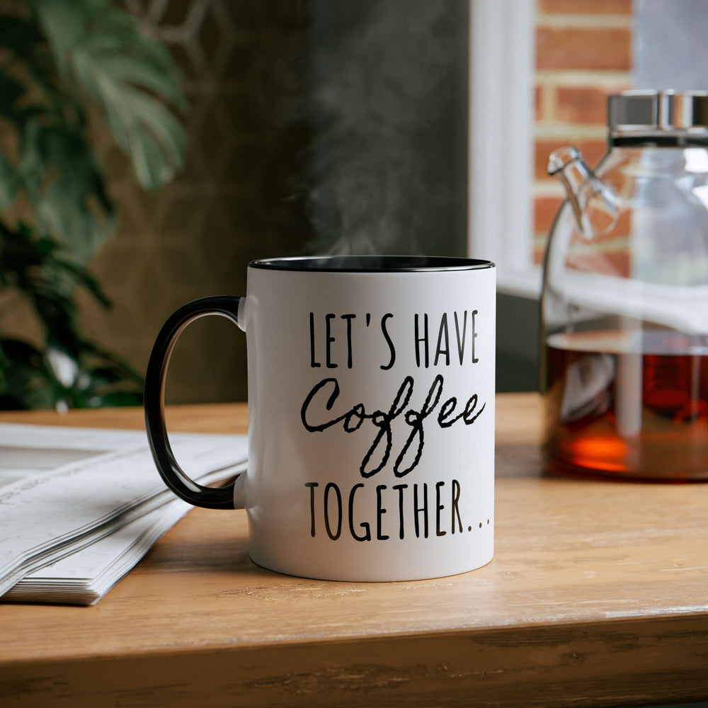 
                      
                        Café Lux- "Let’s Have Coffee Together" -Two-Tone Coffee Mugs, 11oz
                      
                    