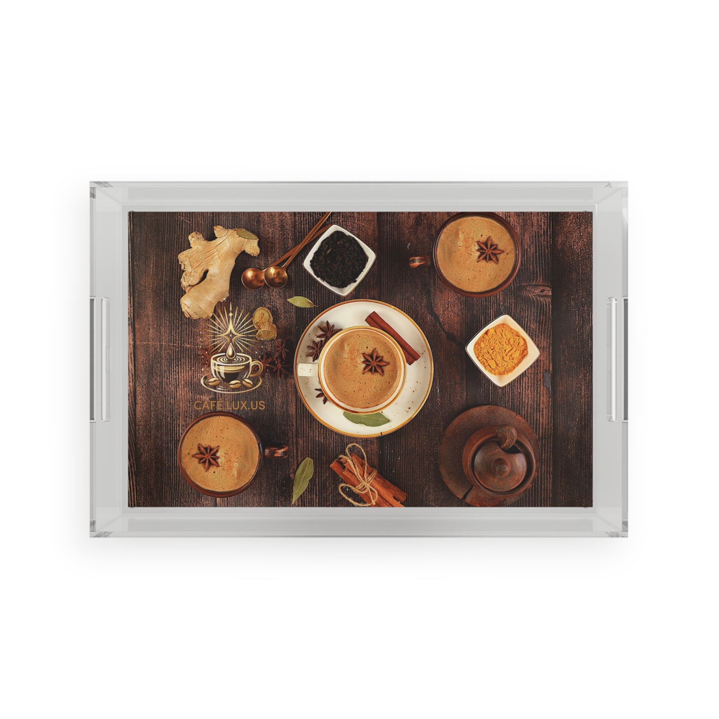 Café Lux Masala Chai Tea Acrylic Serving Tray