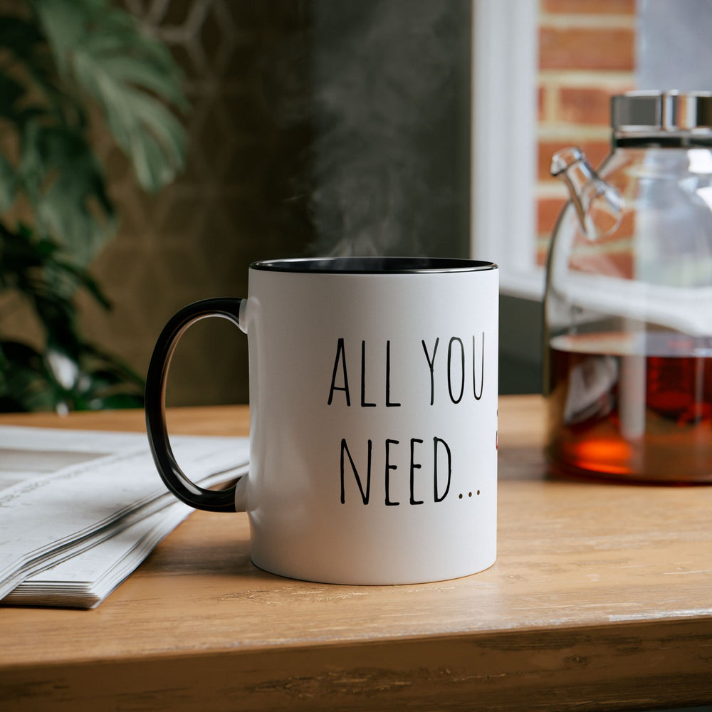 
                      
                        Café Lux- "All You Need is Coffee"-Two -Tone Coffee Mugs, 11oz
                      
                    