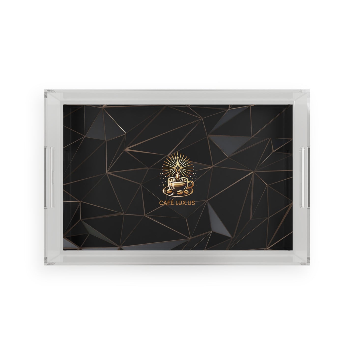 Café Lux Black geometric Design Acrylic Serving Tray