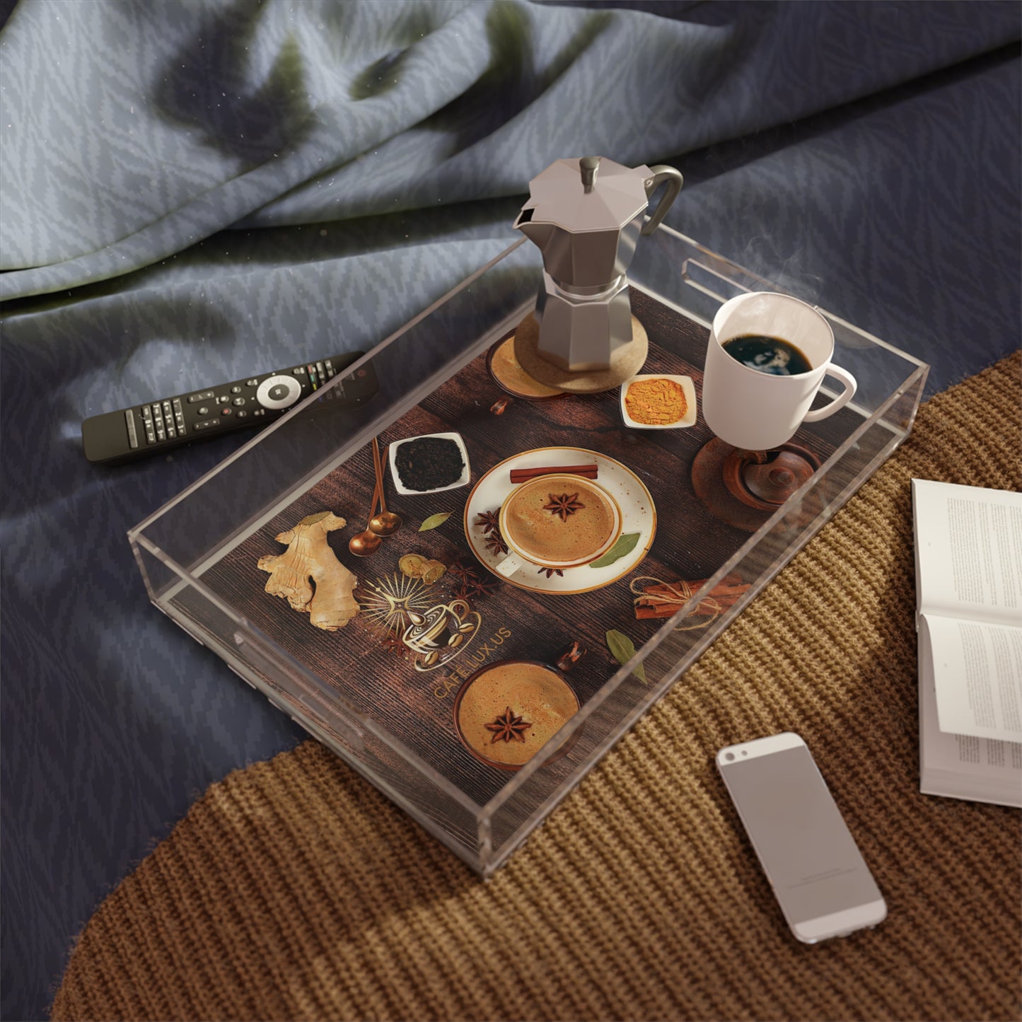 Café Lux Masala Chai Tea Acrylic Serving Tray