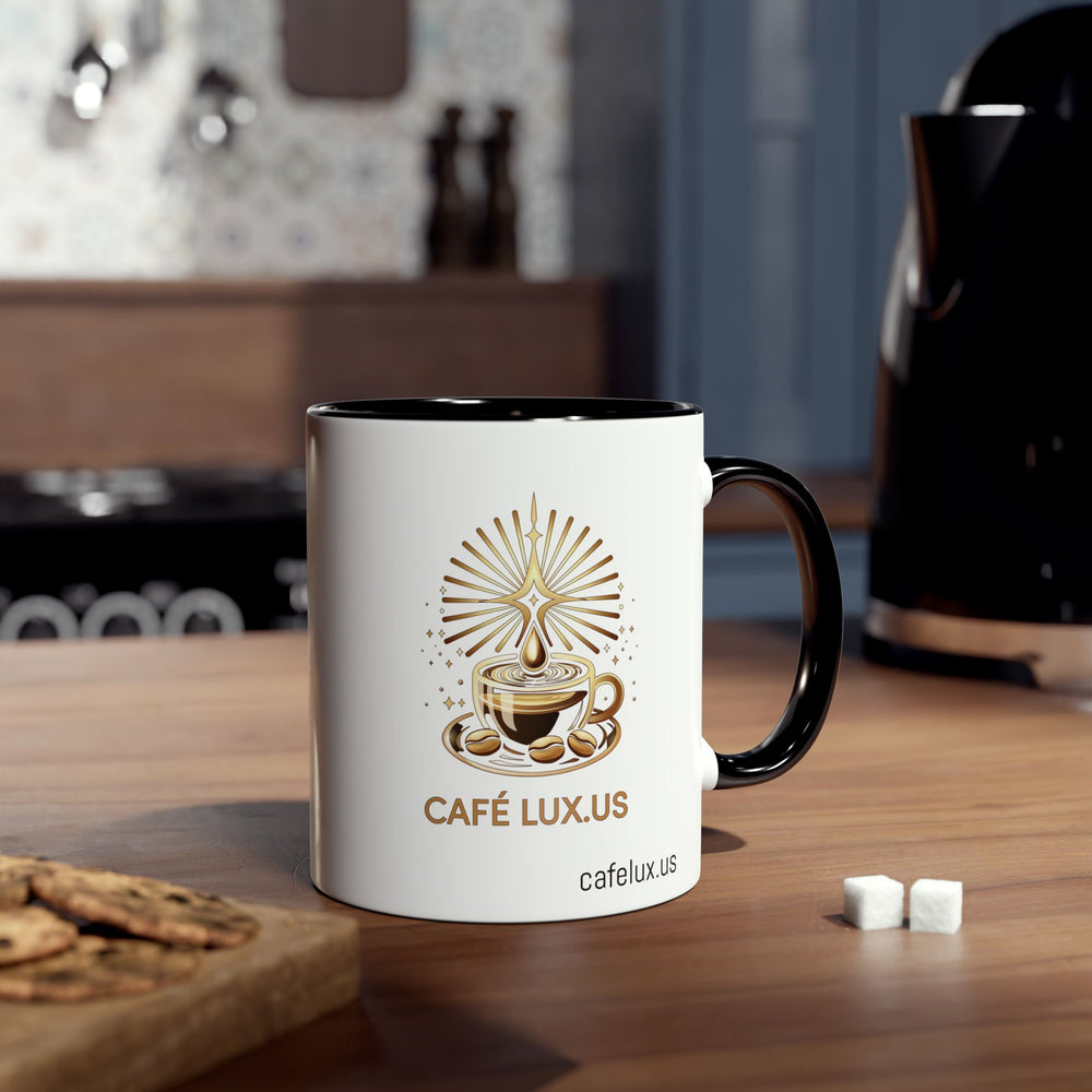 
                      
                        Café Lux logo Two-Tone Coffee Mugs, 11oz
                      
                    