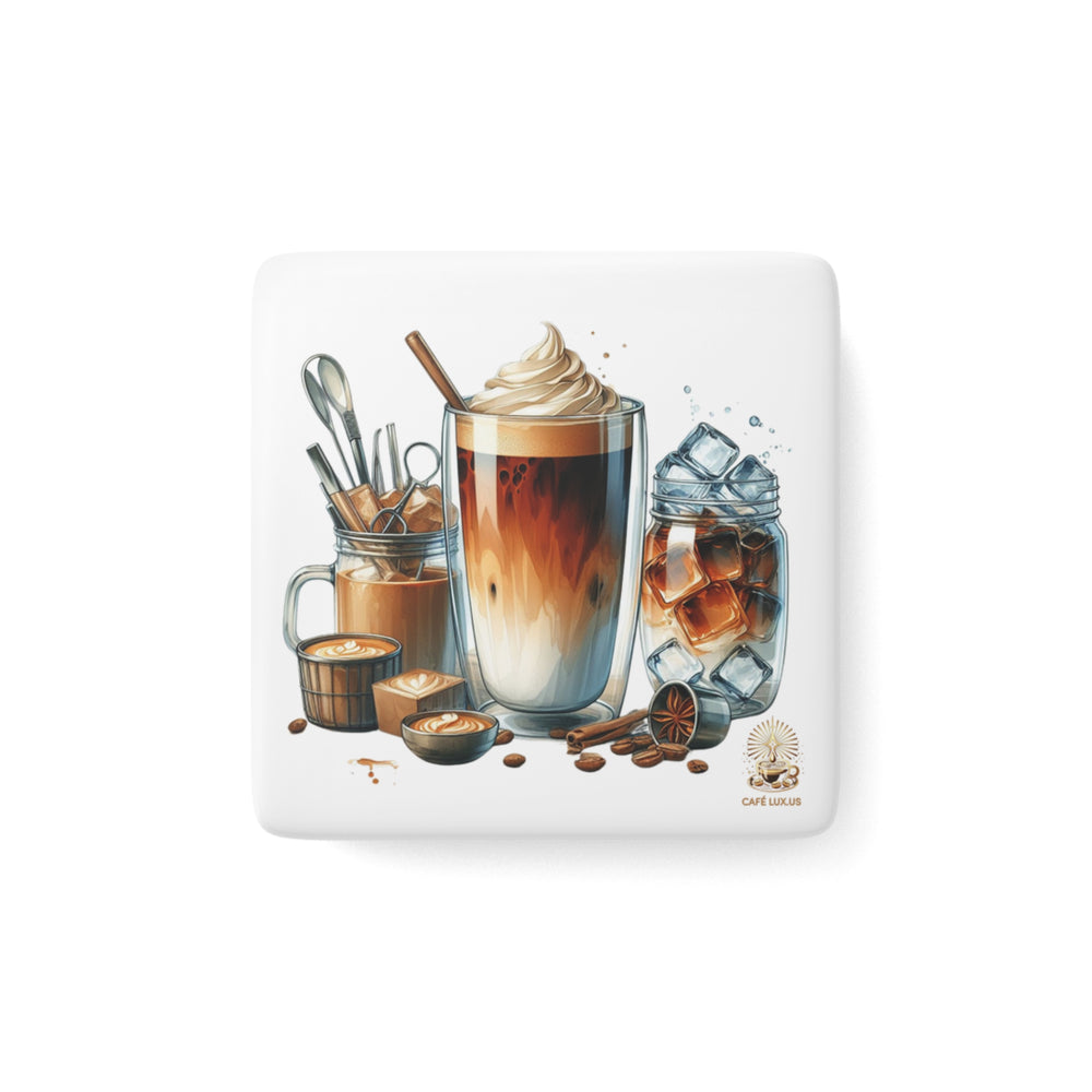 
                      
                        Café Lux Collection Porcelain Magnet - "Coffee Delights"
                      
                    