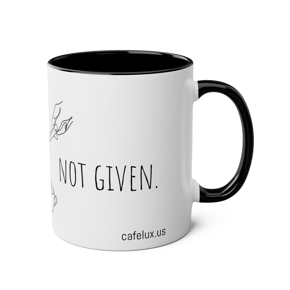 
                      
                        Café Lux- "Success is brewed, not given."-Two -Tone Coffee Mugs, 11oz
                      
                    