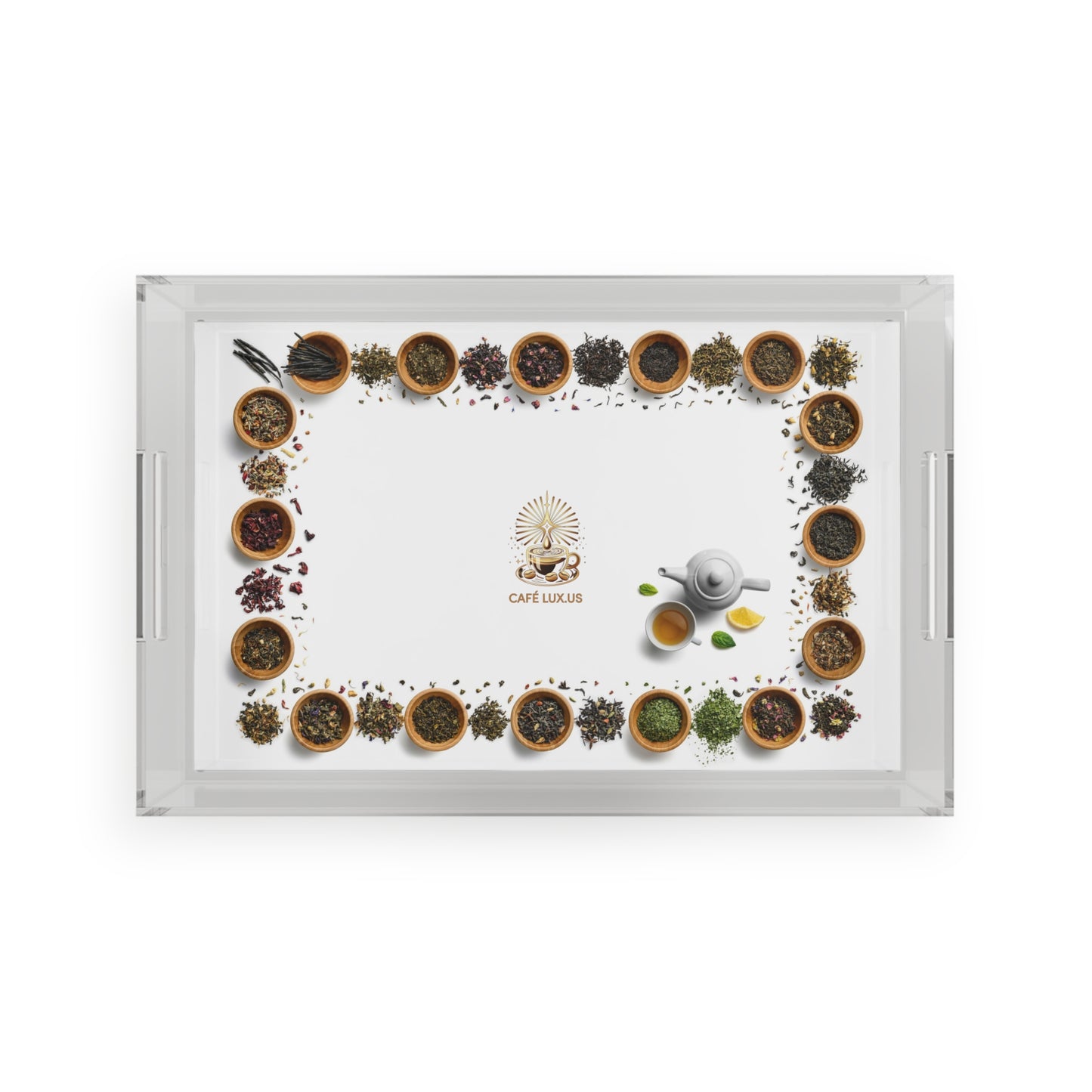 Café Lux "Tea Time" Acrylic Serving Tray