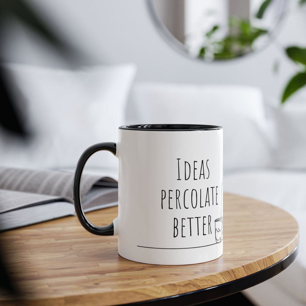 
                      
                        Café Lux- "Ideas percolate better with coffee."-Two -Tone Coffee Mugs, 11oz
                      
                    