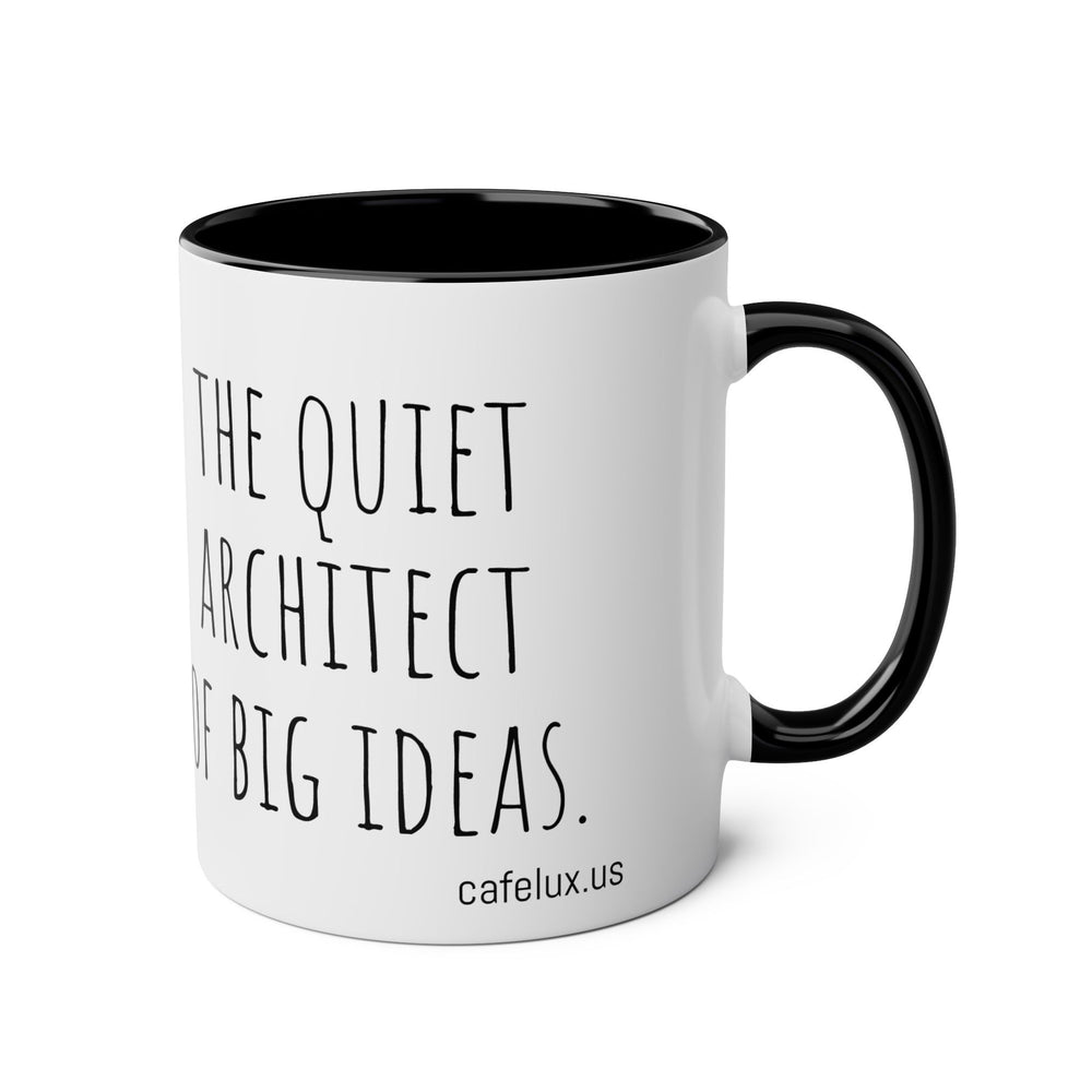 
                      
                        Café Lux- " the quiet architect of big ideas. "-Two -Tone Coffee Mugs, 11oz
                      
                    