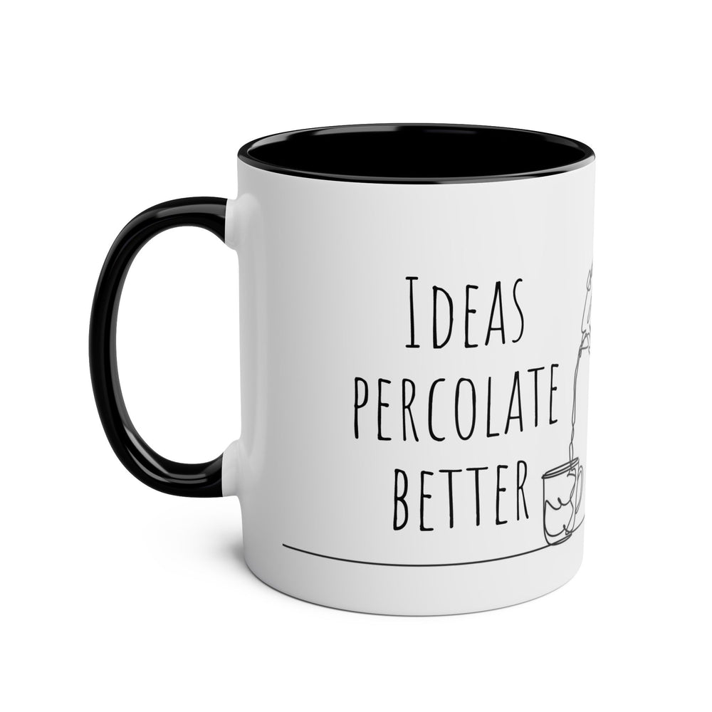 
                      
                        Café Lux- "Ideas percolate better with coffee."-Two -Tone Coffee Mugs, 11oz
                      
                    