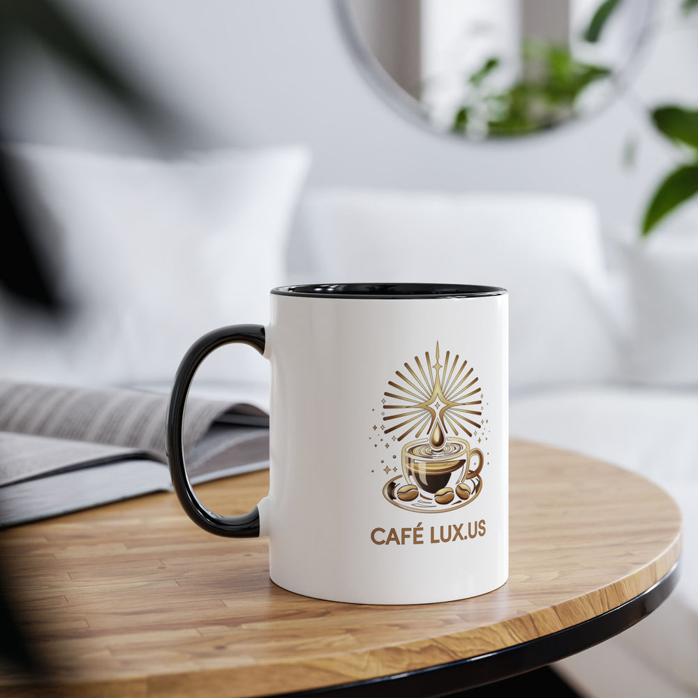 
                      
                        Café Lux logo Two-Tone Coffee Mugs, 11oz
                      
                    